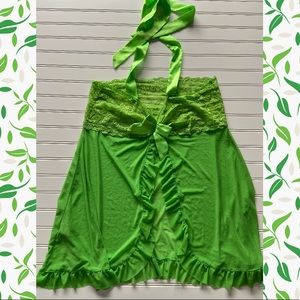 FLAWED Lime green halter tie neck nighty